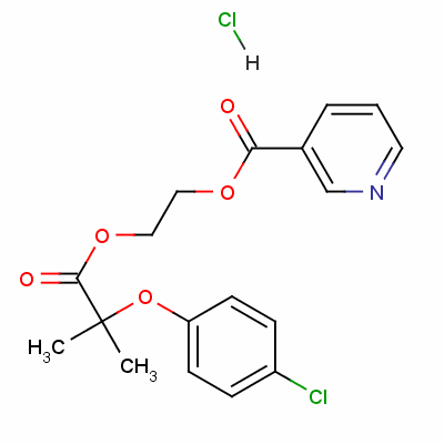 2-[2-(4-Chlorophenoxy)-2-methylpropionyloxy]ethyl nicotinate hydrochloride Structure,56775-91-8Structure