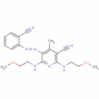 5-[(2-Cyanophenyl)azo]-2,6-bis[(2-methoxyethyl)amino]-4-methylnicotinonitrile Structure,56842-61-6Structure