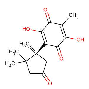 3,6-Dihydroxy-5-methyl-2-[(s)-1,2,2-trimethyl-4-oxocyclopentan-1α-yl ]-2,5-cyclohexadiene-1,4-dione Structure,56973-45-6Structure
