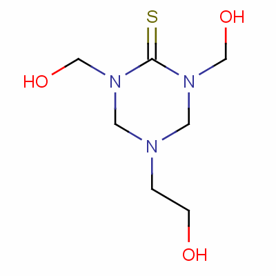 Tetrahydro-5-(2-hydroxyethyl)-1,3-bis(hydroxymethyl)-1,3,5-triazine-2(1h)-thione Structure,56975-07-6Structure