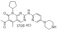 6-Acetyl-8-cyclopentyl-5-methyl-2-[[5-(1-piperazinyl)-2-pyridinyl]amino]pyrido[2,3-d]pyrimidin-7(8h)-one hydrochloride Structure,571189-11-2Structure
