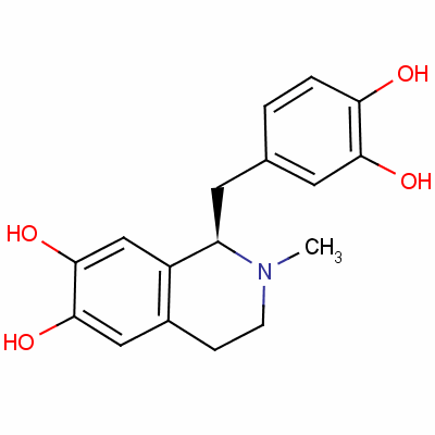 (R)-1-[(3,4-dihydroxyphenyl)methyl ]-1,2,3,4-tetrahydro-2-methylisoquinoline-6,7-diol Structure,57231-32-0Structure