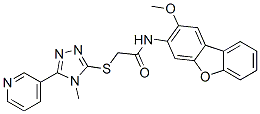 Acetamide,n-(2-methoxy-3-dibenzofuranyl)-2-[[4-methyl-5-(3-pyridinyl)-4h-1,2,4-triazol-3-yl ]thio]-(9ci) Structure,573974-08-0Structure