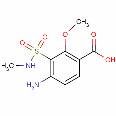4-氨基-5-甲基氨基磺酰基邻茴香酸结构式_57734-46-0结构式