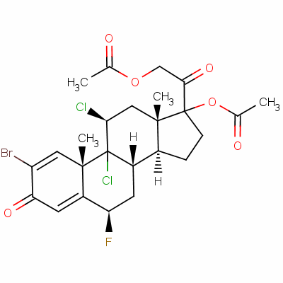 2-Bromo-9,11beta-dichloro-6beta-fluoro-17,21-dihydroxypregna-1,4-diene-3,20-dione 17,21-di(acetate) Structure,57781-16-5Structure