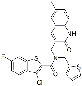 (9ci)-3-氯-n-[(1,2-二氢-6-甲基-2-氧代-3-喹啉)甲基]-6-氟-n-(2-噻吩甲基)-苯并[b]噻吩-2-羧酰胺结构式_579449-15-3结构式