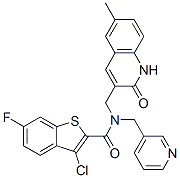 (9ci)-3-氯-n-[(1,2-二氢-6-甲基-2-氧代-3-喹啉)甲基]-6-氟-n-(3-吡啶甲基)-苯并[b]噻吩-2-羧酰胺结构式_579449-26-6结构式