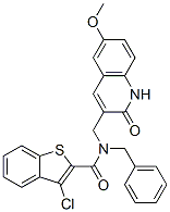(9ci)-3-氯-n-[(1,2-二氢-6-甲氧基-2-氧代-3-喹啉)甲基]-n-(苯基甲基)-苯并[b]噻吩-2-羧酰胺结构式_579457-66-2结构式