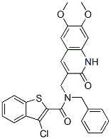 (9ci)-3-氯-n-[(1,2-二氢-6,7-二甲氧基-2-氧代-3-喹啉)甲基]-n-(苯基甲基)-苯并[b]噻吩-2-羧酰胺结构式_579459-75-9结构式