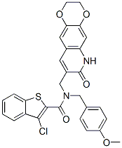 (9ci)-3-氯-n-[(4-甲氧基苯基)甲基]-n-[(2,3,6,7-四氢-7-氧代-1,4-二噁英并[2,3-g]喹啉-8-基)甲基]-苯并[b]噻吩-2-羧酰胺结构式_579518-87-9结构式