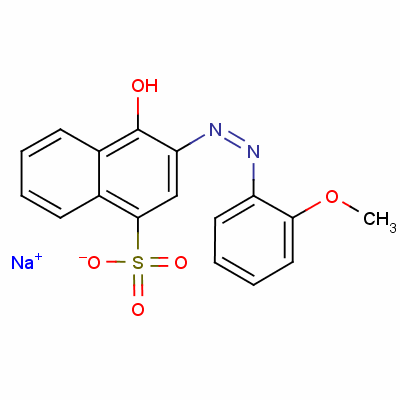 1-Naphthalenesulfonic acid, 4-hydroxy-3-[(2-methoxyphenyl)azo]-, monosodium salt Structure,5858-39-9Structure
