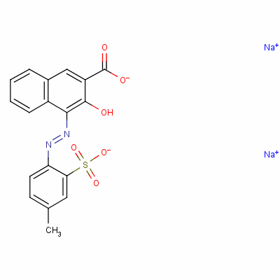 2-Naphthalenecarboxylic acid, 3-hydroxy-4-[(4-methyl-2-sulfophenyl)azo]-, disodium salt Structure,5858-81-1Structure