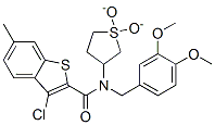 (9ci)-3-氯-n-[(3,4-二甲氧基苯基)甲基]-6-甲基-n-(四氢-1,1-二氧化物-3-噻吩)-苯并[b]噻吩-2-羧酰胺结构式_586994-82-3结构式