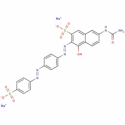 2-Naphthalenesulfonic acid, 7-[(aminocarbonyl)amino]-4-hydroxy-3-[[4-[(4-sulfophenyl)azo]phenyl]azo]-, disodium salt Structure,5873-20-1Structure