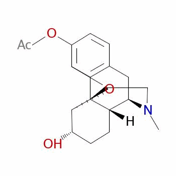 (5Alpha,6alpha)-4,5-环氧基-6-羟基-17-甲基吗啡烷-3-乙酸酯结构式_58752-60-6结构式