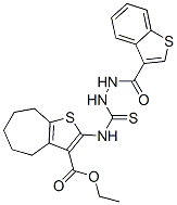 (9ci)-2-[[[2-(苯并[b]噻吩-3-基羰基)肼基]硫氧代甲基]氨基]-5,6,7,8-四氢-4H-环庚并[b]噻吩-3-羧酸乙酯结构式_590350-26-8结构式