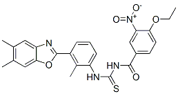 (9ci)-n-[[[3-(5,6-二甲基-2-苯并噁唑基)-2-甲基苯基]氨基]硫氧代甲基]-4-乙氧基-3-硝基-苯甲酰胺结构式_590397-27-6结构式