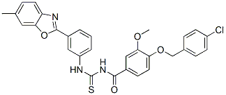 (9ci)-4-[(4-氯苯基)甲氧基]-3-甲氧基-n-[[[3-(6-甲基-2-苯并噁唑基)苯基]氨基]硫氧代甲基]-苯甲酰胺结构式_593238-58-5结构式