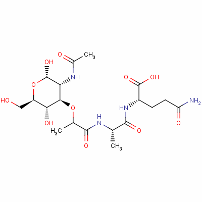 乙酰基-胞壁酰-丙氨酰-谷氨酰胺结构式_59331-38-3结构式