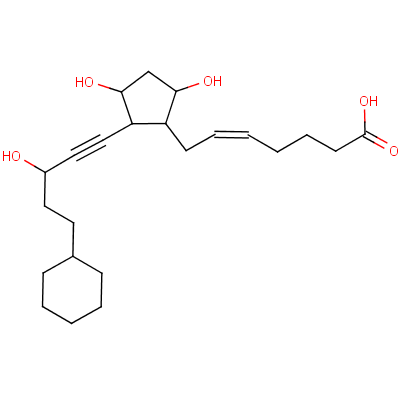 [1R-[1alpha(z),2beta(s*),3alpha,5alpha]]-7-[2-(5-cyclohexyl-3-hydroxypent-1-ynyl)-3,5-dihydroxycyclopentyl]hept-5-enoic acid Structure,59476-65-2Structure
