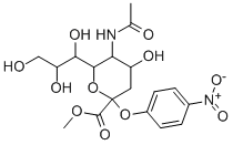 5-乙酰氨基-4-羟基-2-(4-硝基-苯氧基)-6-(1,2,3-三羟基-丙基)-四氢-吡喃-2-羧酸甲酯结构式_59694-35-8结构式