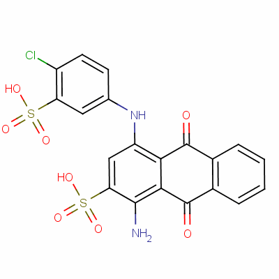 1-氨基-4-[(4-氯-3-磺基苯基)氨基]-9,10-二氧代蒽-2-磺酸结构式_59969-87-8结构式