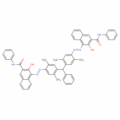 4,4-[(苯基亚甲基)双[(2,5-二甲基-4,1-亚苯基)氮杂]]双[3-羟基-n-苯基萘-2-羧酰胺]结构式_60033-00-3结构式