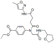 (9ci)-4-[[4-[(5-甲基-3-异噁唑基)氨基]-1,4-二氧代丁基][2-氧代-2-[[(四氢-2-呋喃)甲基]氨基]乙基]氨基]-苯甲酸乙酯结构式_602322-39-4结构式