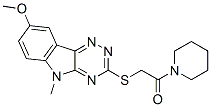 (9ci)-1-[[(8-甲氧基-5-甲基-5H-1,2,4-噻嗪并[5,6-b]吲哚-3-基)硫代]乙酰基]-哌啶结构式_603947-53-1结构式