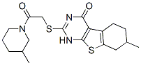 (9ci)-1-[[(1,4,5,6,7,8-六氢-7-甲基-4-氧代[1]苯并噻吩并[2,3-d]嘧啶-2-基)硫代]乙酰基]-3-甲基-哌啶结构式_606106-60-9结构式