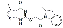 (9ci)-1-[[(1,4-二氢-5,6-二甲基-4-氧代噻吩并[2,3-d]嘧啶-2-基)硫代]乙酰基]-2,3-二氢-2-甲基-1H-吲哚结构式_606107-63-5结构式
