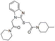 (9CI)-4-甲基-1-[[[1-[2-氧代-2-(1-哌啶基)乙基]-1H-苯并咪唑-2-基]硫代]乙酰基]-哌啶结构式_606109-88-0结构式
