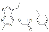(9ci)-n-(2,5-二甲基苯基)-2-[(5-乙基-2,6-二甲基噻吩并[2,3-d]嘧啶-4-基)硫代]-乙酰胺结构式_606113-59-1结构式