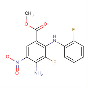 Methyl 4-amino-3-fluoro-2-((2-fluorophenyl)amino)-5-nitrobenzoate Structure,606143-94-6Structure