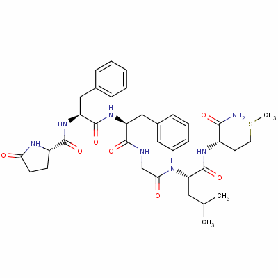 PYR-PHE-PHE-GLY-LEU-MET-NH2结构式_61123-13-5结构式