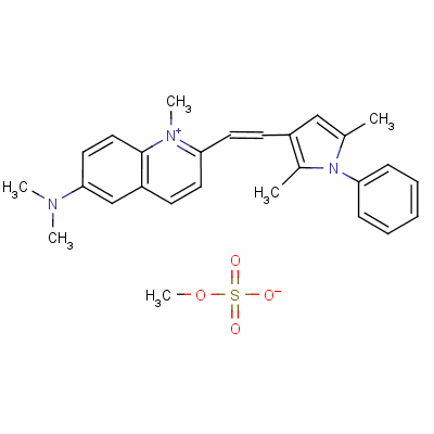 6-(二甲基氨基)-2-[2-(2,5-二甲基-1-苯基-1H-吡咯-3-基)乙烯基]-1-甲基喹啉鎓硫酸甲酯盐结构式_61791-77-3结构式