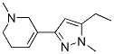 (9CI)-3-(5-乙基-1-甲基-1H-吡唑-3-基)-1,2,5,6-四氢-1-甲基-吡啶结构式_622403-74-1结构式