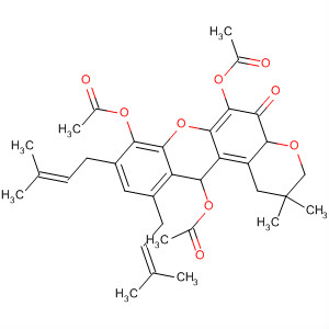 5,9,11-Tris(acetyloxy)-3,3-dimethyl-6,8-bis(3-methyl-2-butenyl)pyrano[3,2-a]xanthen-12(3h)-one Structure,62501-53-5Structure