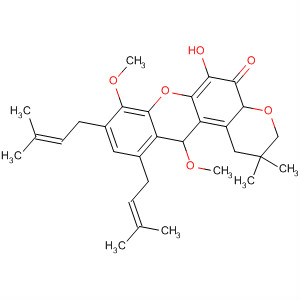 11-Hydroxy-5,9-dimethoxy-3,3-dimethyl-6,8-bis(3-methyl-2-butenyl)pyrano[3,2-a]xanthen-12(3h)-one Structure,62501-54-6Structure