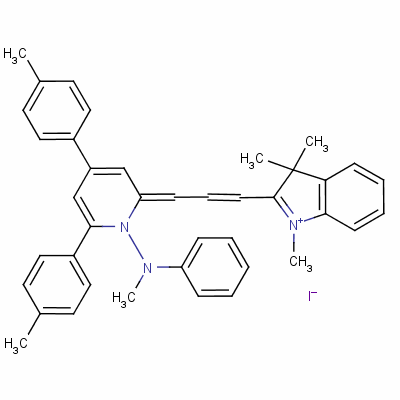 1,3,3-Trimethyl-2-[3-[1-methylanilino-4,6-di-p-tolyl-1h-pyridin-2-ylidene]prop-1-enyl]-3h-indolium iodide Structure,62609-83-0Structure