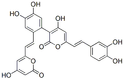 3-[4,5-二羟基-2-[(e)-2-(4-羟基-2-氧代-2H-吡喃-6-基)乙烯]苯基]-6-[(e)-2-(3,4-二羟基苯基)乙烯]-4-羟基-2H-吡喃-2-酮结构式_62682-06-8结构式