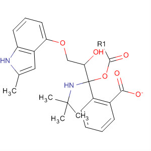 2-Propanol ,1-[(1,1-dimethylethyl)amino]-3-[(2-methyl-1h-indol-4-yl)oxy]-,benzoate (ester),(s)- Structure,62697-41-0Structure