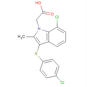 7-氯-3-[(4-氯苯基)硫代]-2-甲基-1H-吲哚-1-乙酸结构式_628736-27-6结构式