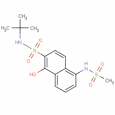 N-(叔丁基)-1-羟基-5-[(甲基磺酰基)氨基]萘-2-磺胺结构式_63059-34-7结构式