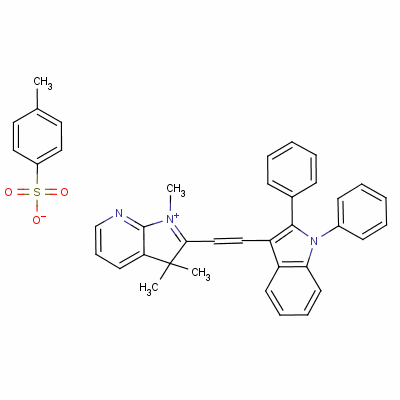 2-[2-(1,2-二苯基-1H-吲哚-3-基)乙烯基]-1,3,3-三甲基-3H-吡咯并[2,3-b]吡啶鎓对甲苯磺酸盐结构式_63123-18-2结构式