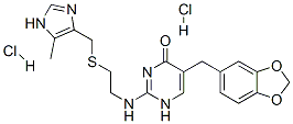 5-(1,3-苯并二氧-5-甲基)-2-[[2-[[(5-甲基-1h-咪唑-4-基)甲基]硫代]乙基]氨基]-1h-嘧啶-4-酮二盐酸盐结构式_63204-23-9结构式
