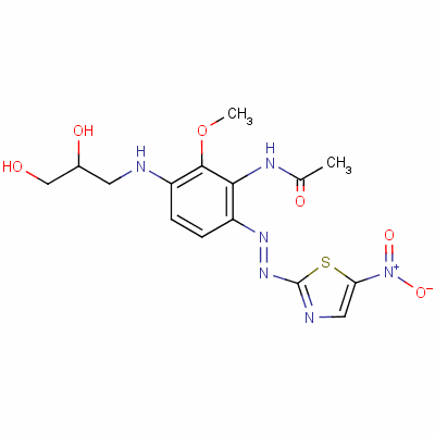 N-[3-[(2,3-dihydroxypropyl)amino]-2-methoxy-6-[(5-nitrothiazol-2-yl)azo]phenyl ]acetamide Structure,63467-10-7Structure