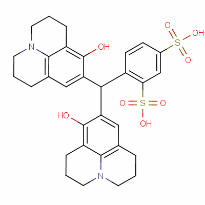 4-[Bis(2,3,6,7-tetrahydro-8-hydroxy-1h,5h-benzo[ij]quinolizin-9-yl)methyl ]benzene-1,3-disulphonic acid Structure,63549-43-9Structure
