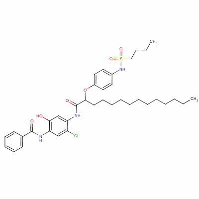 N-[4-[[2-[4-[(butylsulphonyl)amino]phenoxy]-1-oxotetradecyl ]amino]-5-chloro-2-hydroxyphenyl ]benzamide Structure,63573-38-6Structure