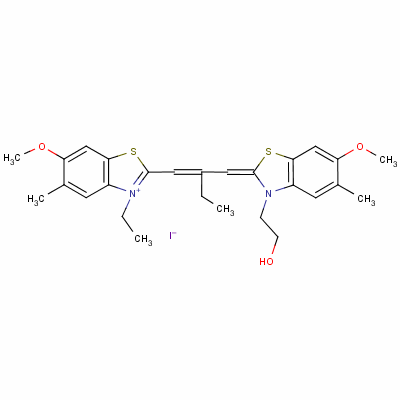 3-乙基-2-[2-[[3-(2-羟基乙基)-6-甲氧基-5-甲基-3H-苯并噻唑-2-亚基]甲基]丁-1-烯基]-6-甲氧基-5-甲基苯并噻唑鎓碘化物结构式_63815-94-1结构式